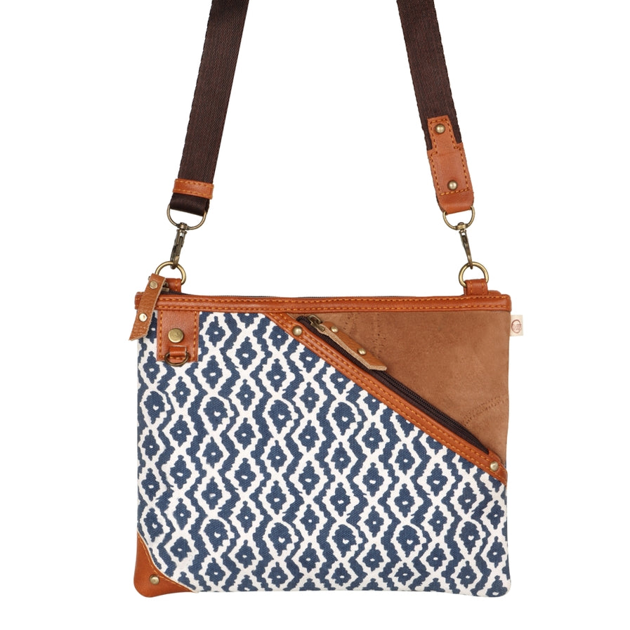 VAAN-GRAYSON WIDE XBODY BAG W/ POCKET - BLUE BREEZE