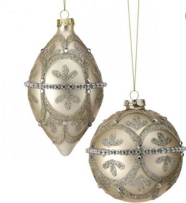 GLASS JEWEL BALL FINIAL ORNAMENT