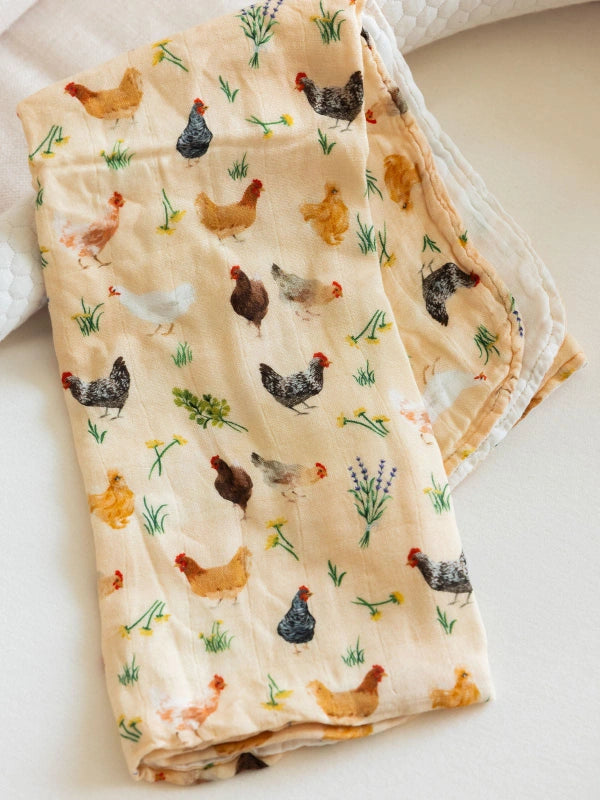 1CANOE2 SET OF 2 BURP CLOTHS-CHICKEN MEADOW