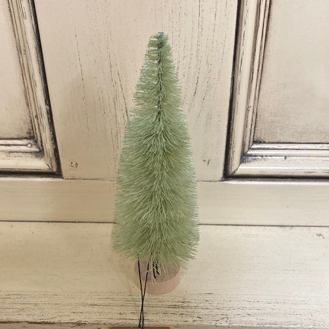 BOTTLE TREE W/WOOD BASE 6" LIME GREEN