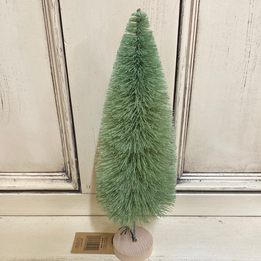 BOTTLE TREE W/WOOD BASE-11" LTGREEN