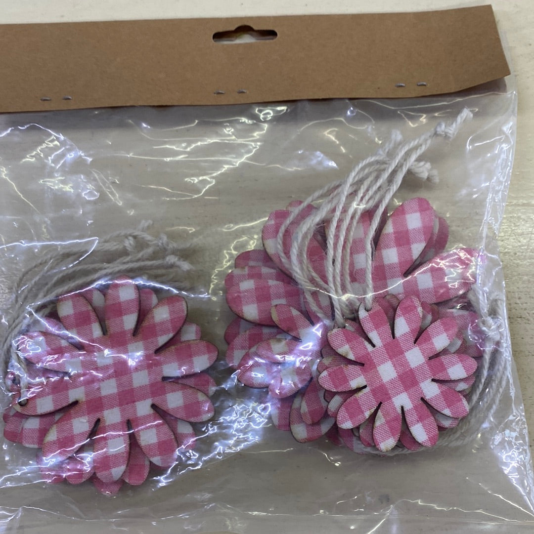 PINK/WHITE CHECKERED FLOWER 12 PK