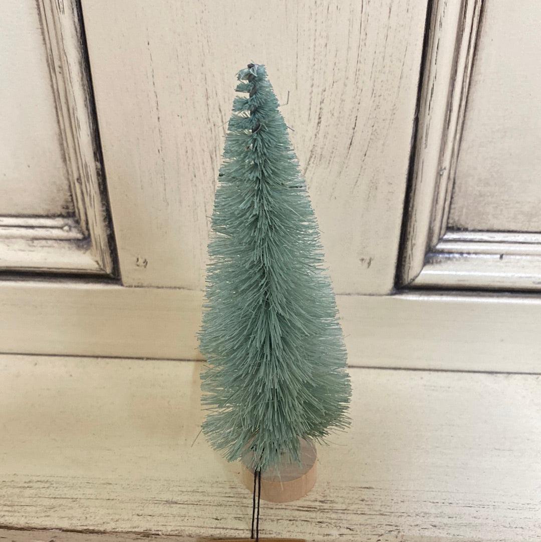 BOTTLE TREE W/WOOD BASE-6" MINTGREEN