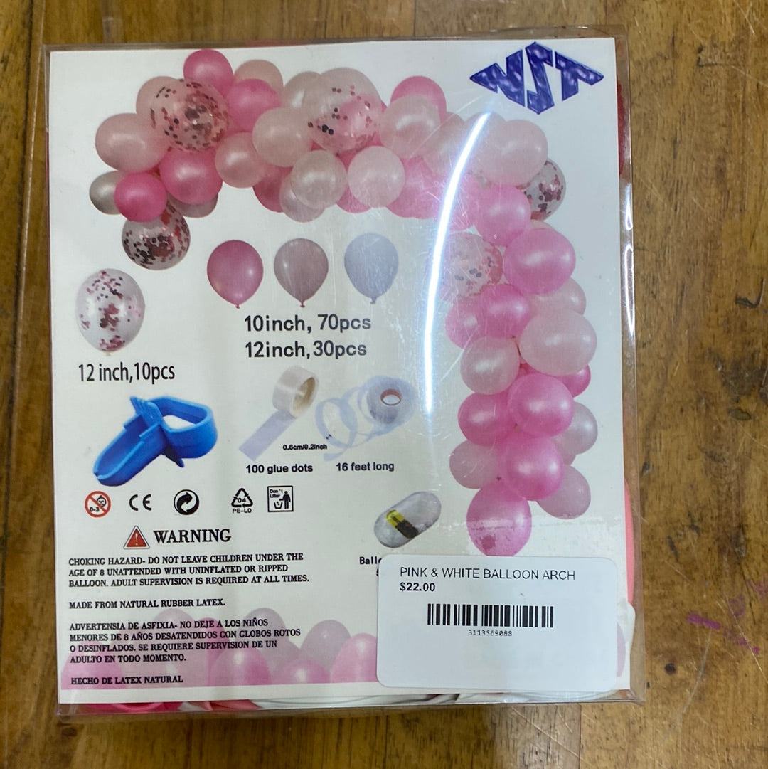PINK & WHITE BALLOON ARCH