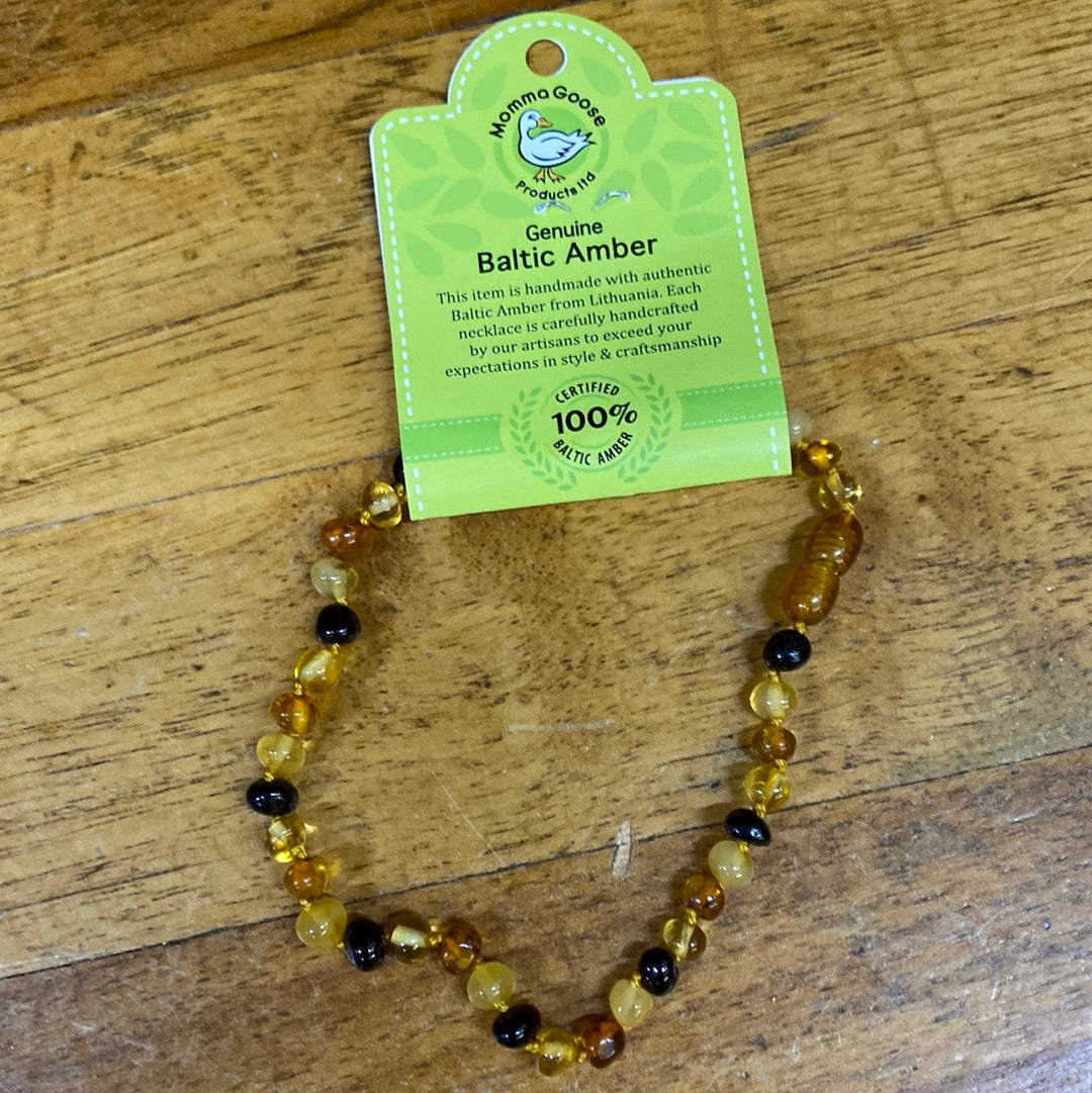 BALTIC AMBER NECKLACE-MULTI 10"