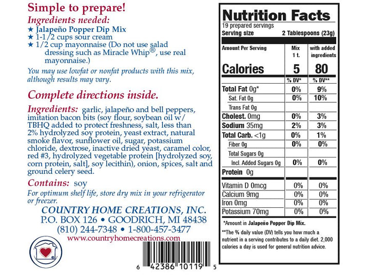 CHC DIP MIX-JALAPENO POPPER