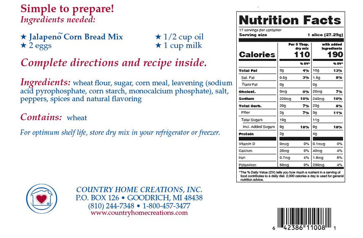 CHC BREAD MIX-JALAPENO CORNBREAD