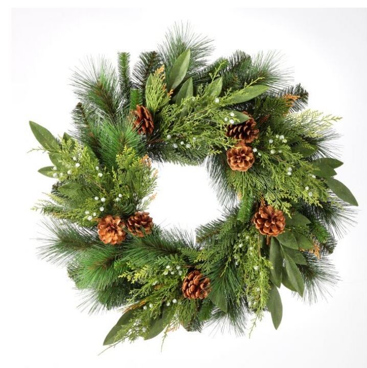 24" JUNIPER/CEDAR MX PINE/BAYLEAF WREATH
