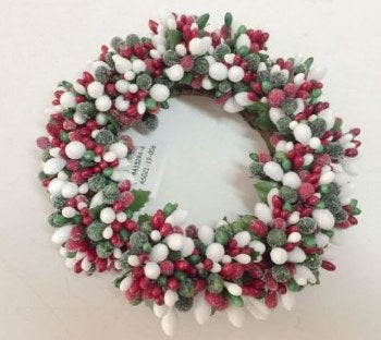 6.5" MINI SUGARED HOLIDAY CANDLE RING