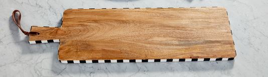 MUD PIE LONG BISTRO CHECKED EDGE BOARD