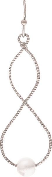 RAIN-PEARL INFINITY TWIST EARRINGS-SILVER