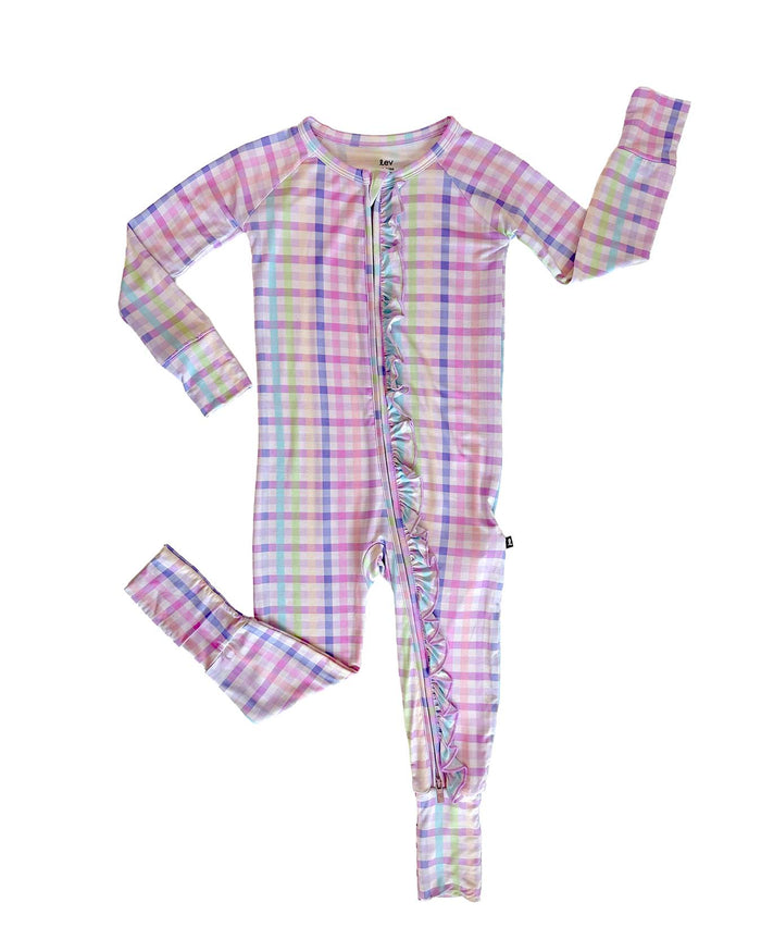 LEV BABY PASTEL CHECKED FOOTIE-EMERY 0-3