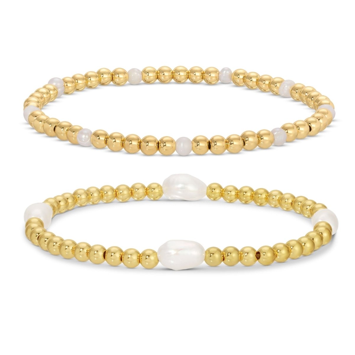 SPLENDID IRIS-4MM STRETCHW/W MED PEARLS BRACELET