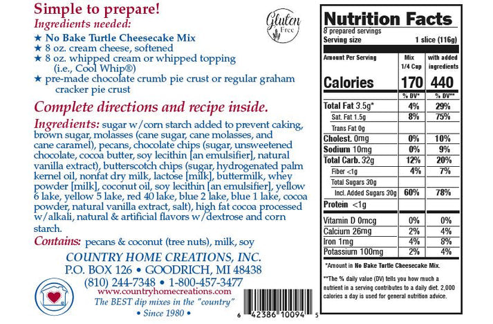CHC NO BAKE CHEESECAKE MIX-TURTLE
