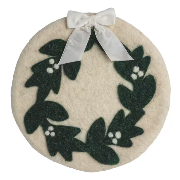MUD PIE FELT TRIVET- WREATH