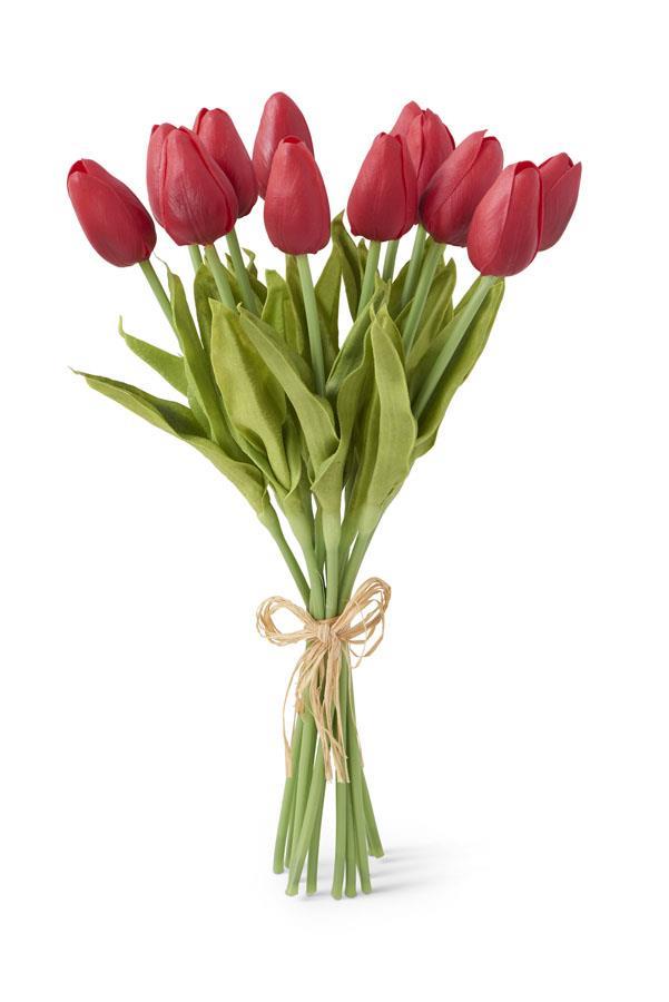 REAL TOUCH 13.5" MINI TULIPS/RED