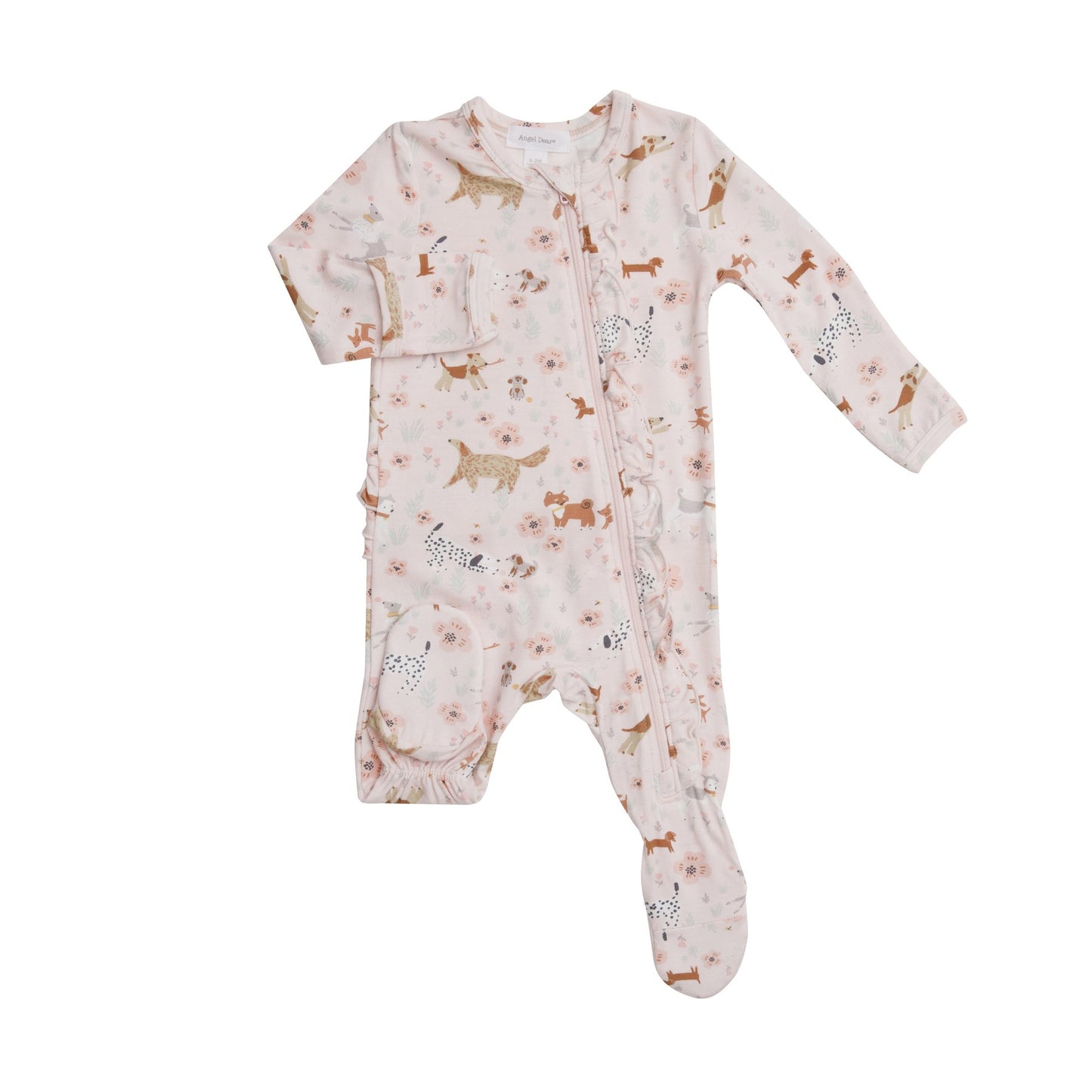 ANGEL DEAR FOOTIE/FLORAL PUPS/PINK