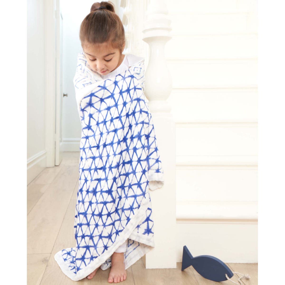 ADEN & ANAIS SILKY SOFT BLANKET-INDIGO
