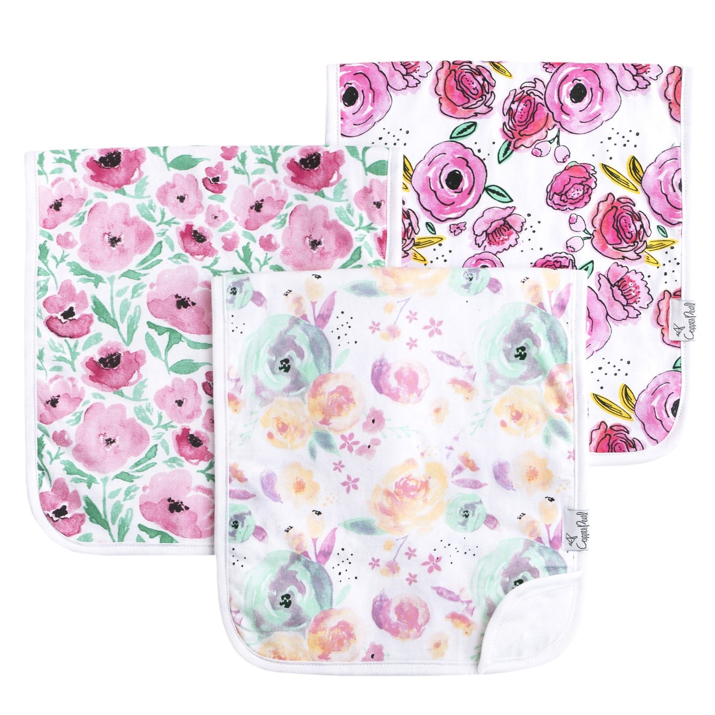 COPPER PEARL BURP CLOTHS /BLOOM