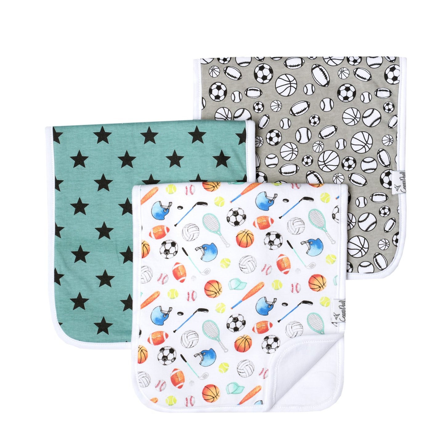 COPPER PEARL BURP CLOTH SET OF 3/VARSITY