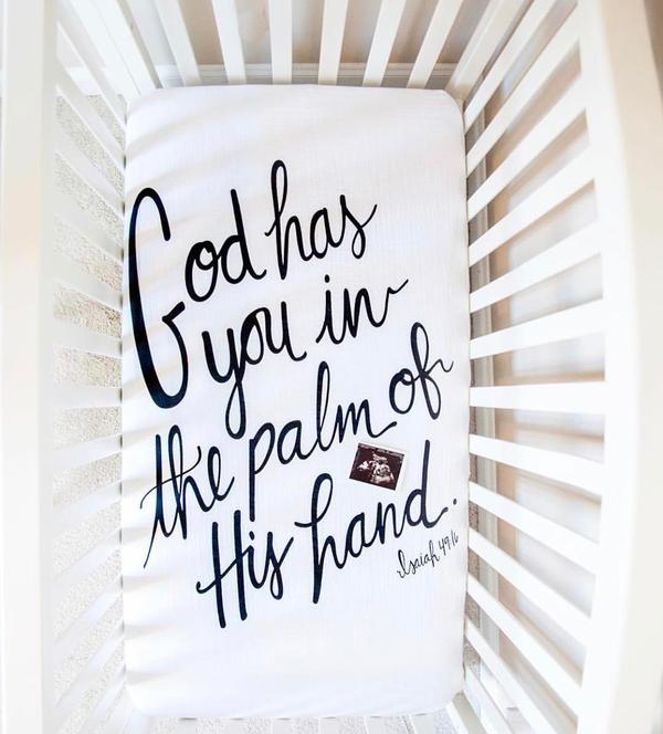 MODERN BURLAP TWIN SHEET/ISAIAH 49:16