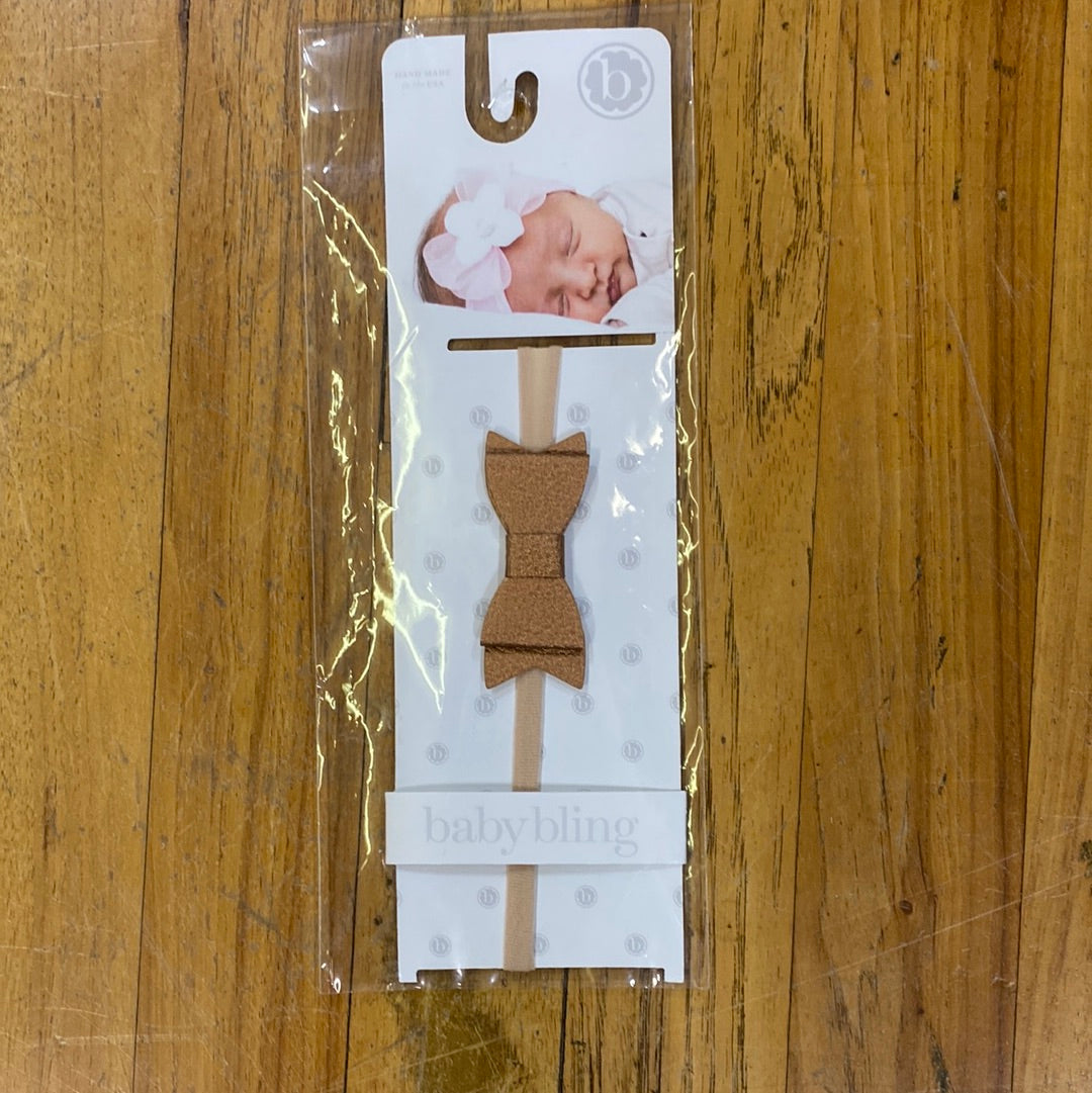 SKINNY LEATHER HEADBAND/TAUPE