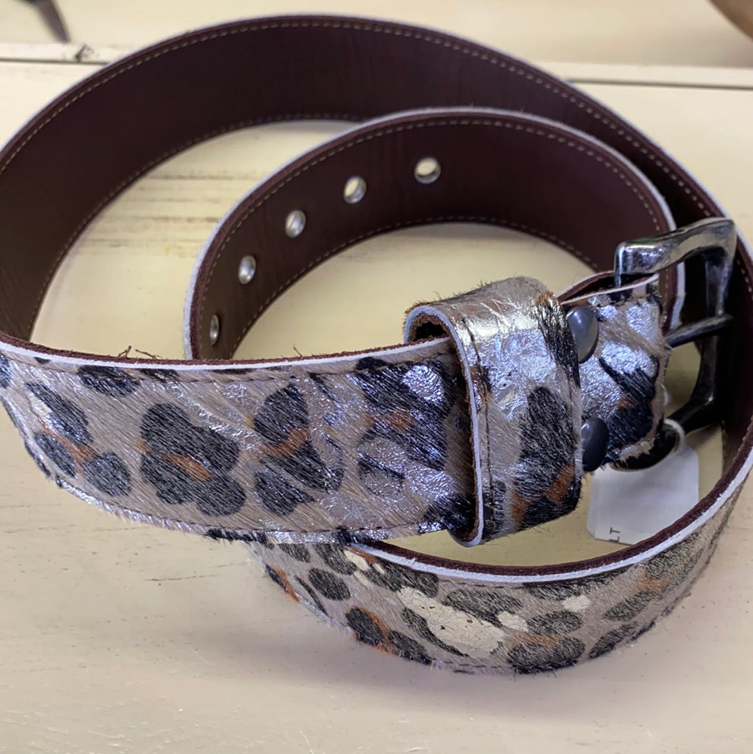 SILVER LEOPARD BELT