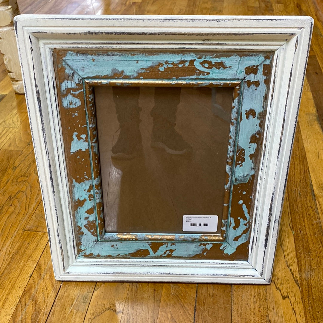 KADA 8X10 FRAME/WHITE & PATINA