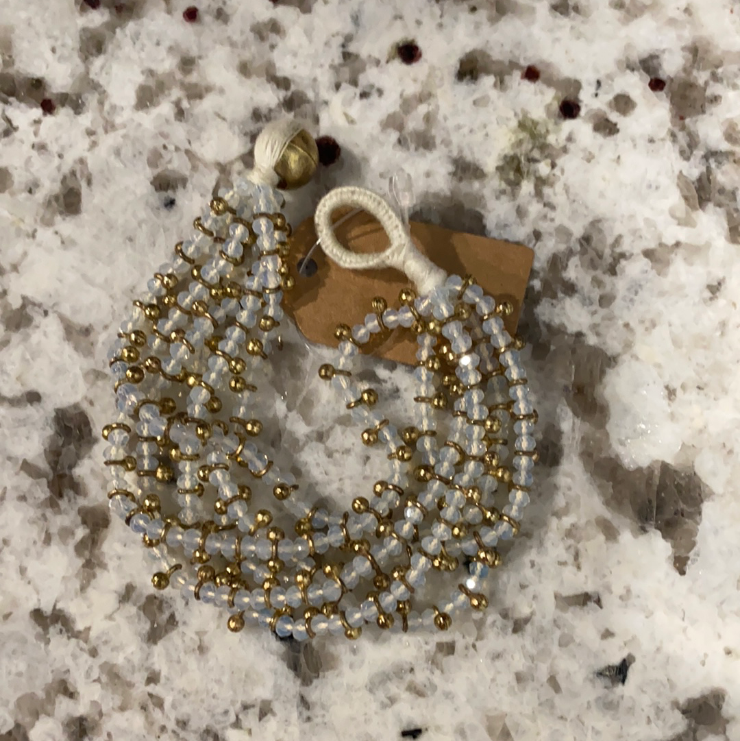MAYA BEAD BRACELET/WHITE