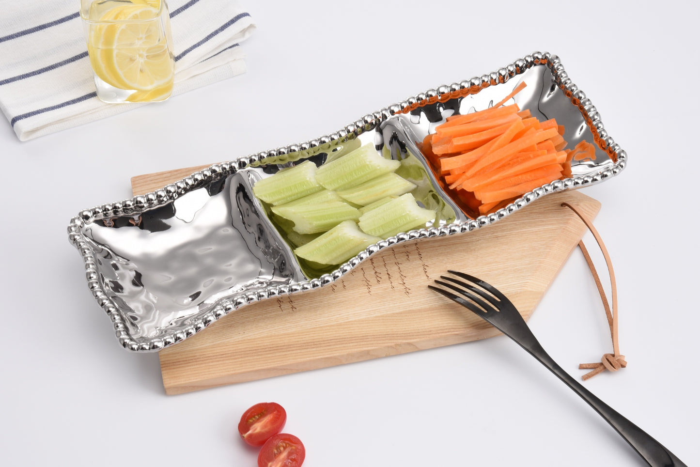 PAMPA BAY SILVER 3 SECTION SERVING PIECE