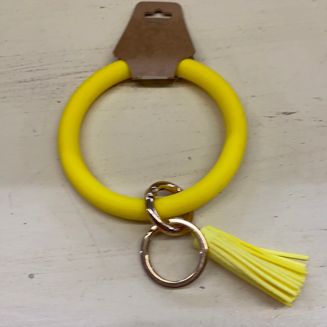 SILICONE KEY RING/YELLOW