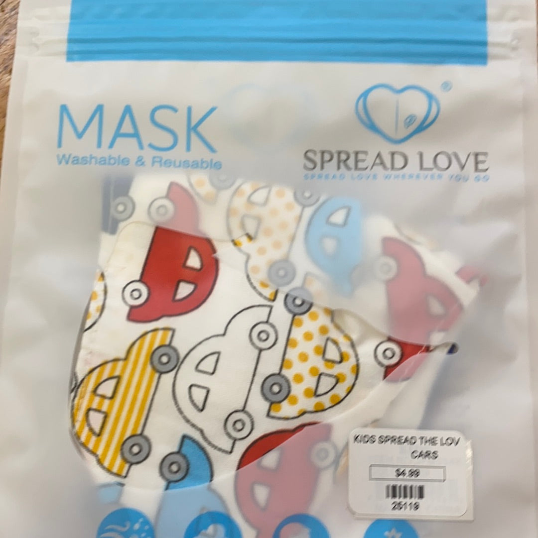 KIDS SPREAD THE LOVE MASK/CARS