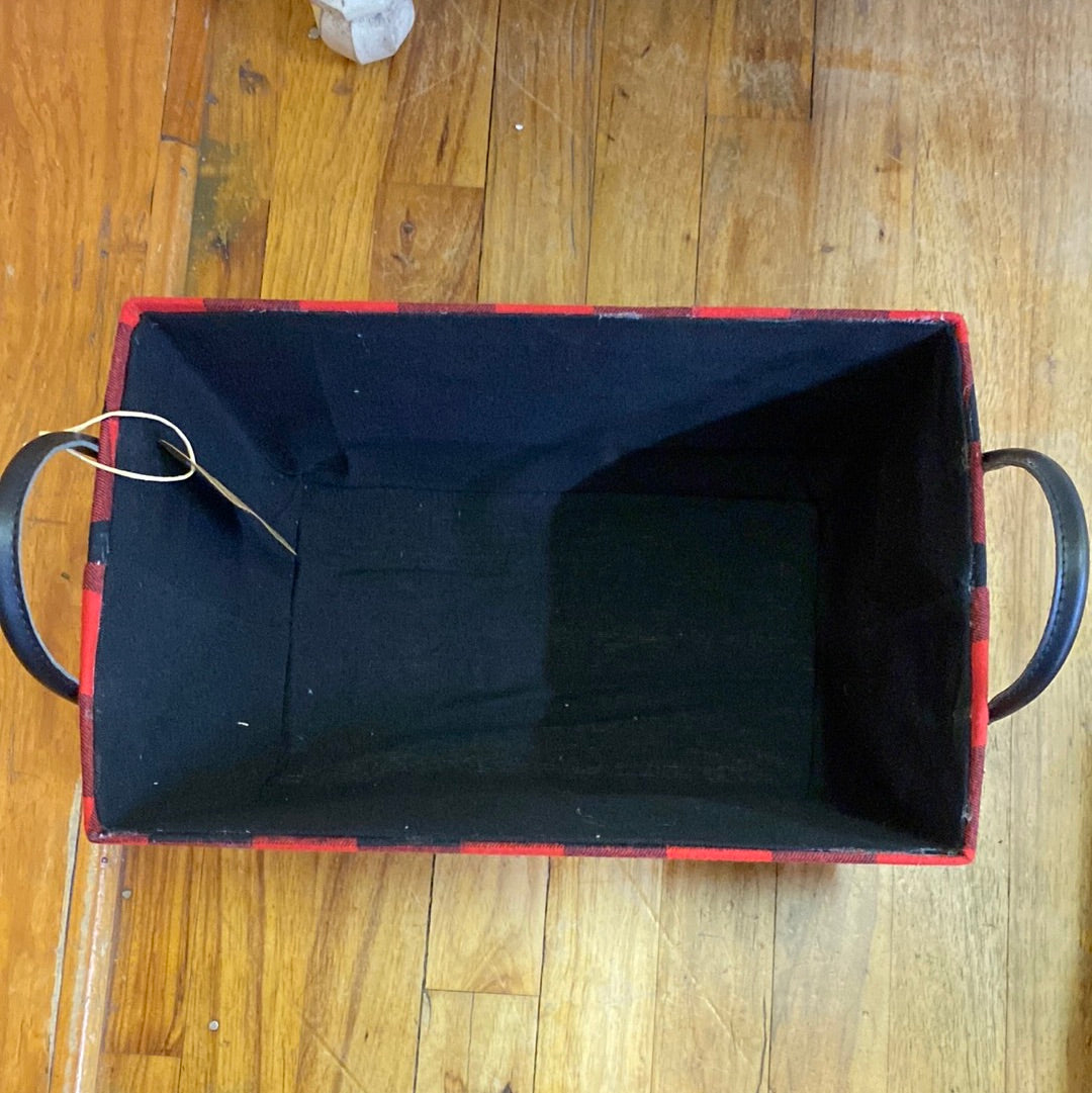 RED-BLACK BUFFALO PRINT BASKET