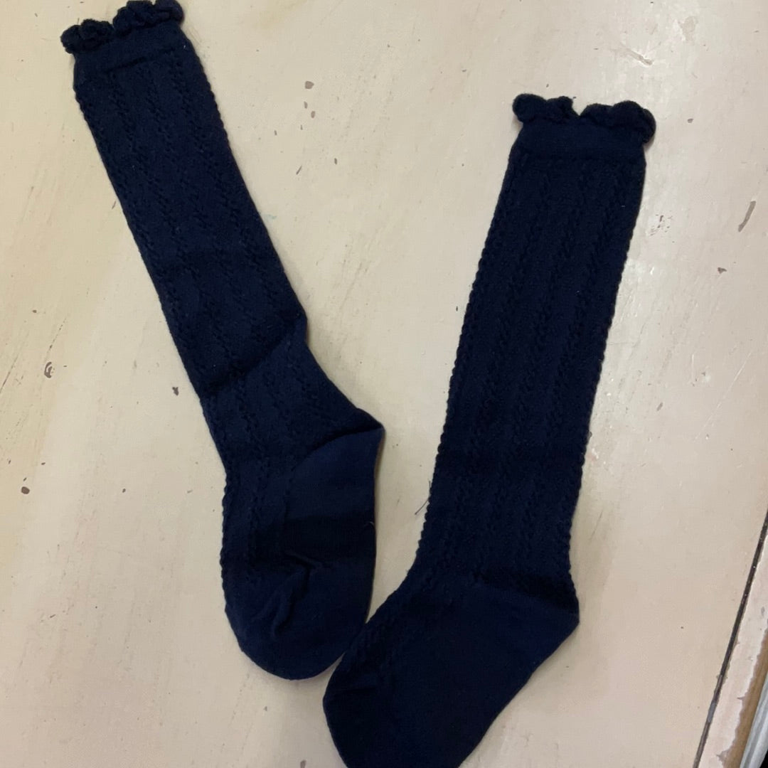 KNEE HIGH SOCKS/NAVY 4-6