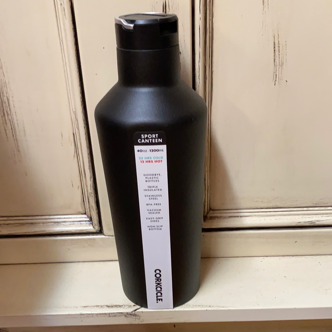 CORKCICLE SPORTS CANTEEN/MATT BLACK/40 OZ
