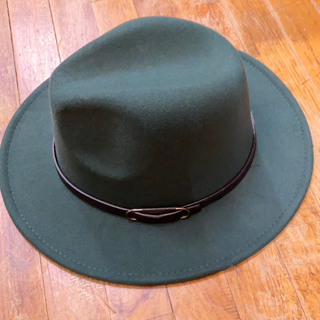 ODIVA FELT HAT/FOREST GREEN