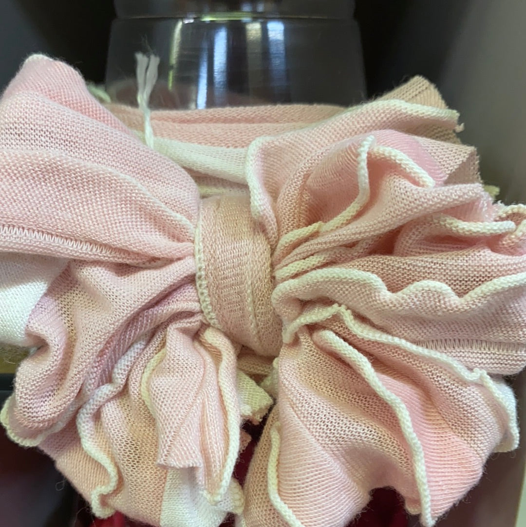 IN AWE BOW /TICKLED PINK STRIPE