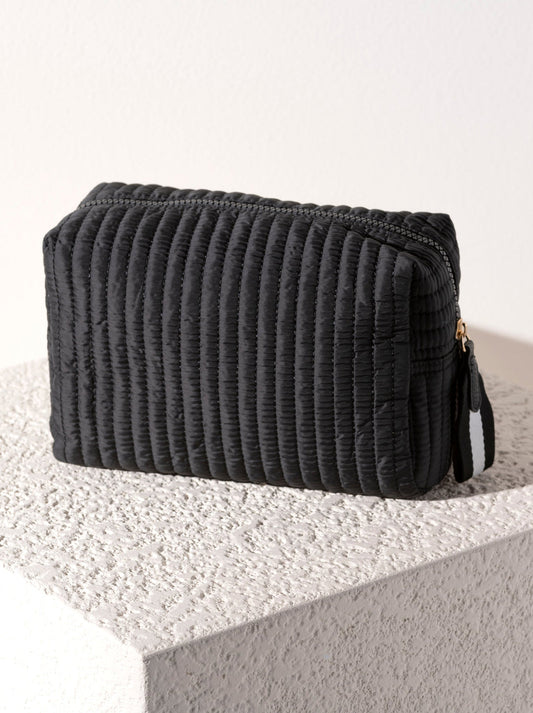 SHIRALEAH-EZRA LARGE BOXY POUCH-LOGAN ONYX