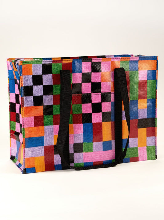 BLUE Q-COLOR CUBE SHOULDER TOTE
