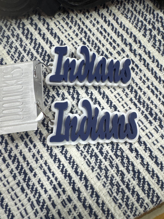 DOOHICKIES- LAYERED MASCOT EARRINGS- INDIANS NAVY