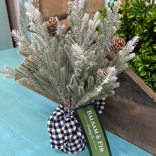 SMALL PINECONE TREE 2/ BLK CHECK CLOTH