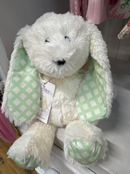 WARMIE-WHITE BUNNY W/GINGHAM EARS