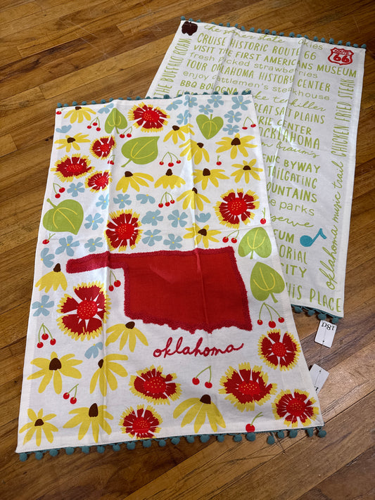 180 DEGREES-SET/2 OKLAHOMA BLOOM TEA TOWEL
