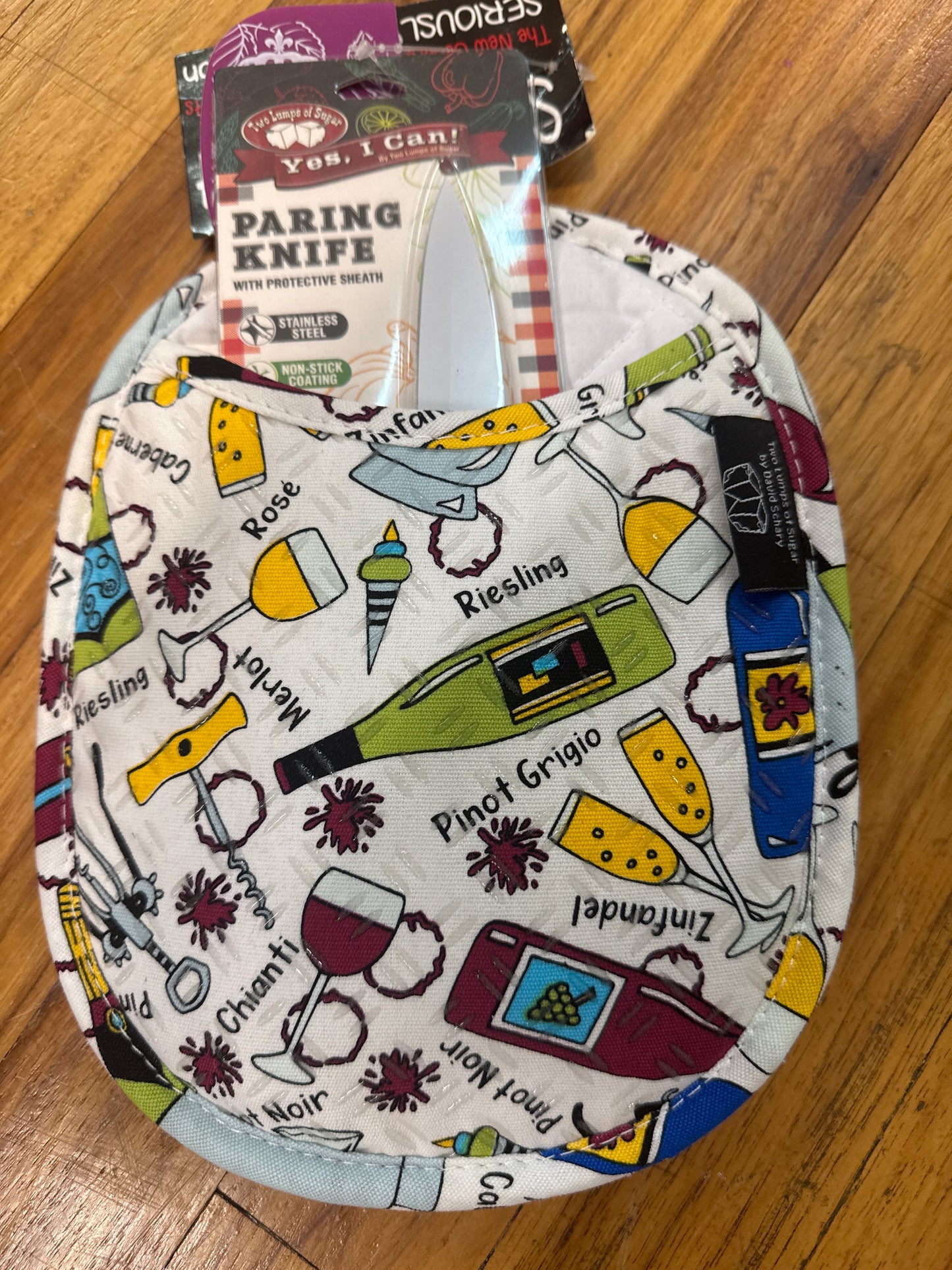 TWO LUMPS MITT/KNIFE/SPAT SET-WINE ME UP