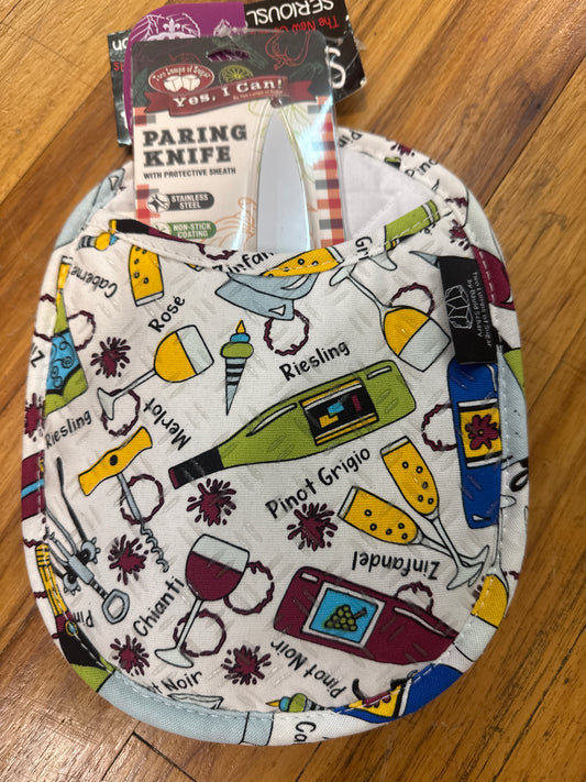 TWO LUMPS MITT/KNIFE/SPAT SET-WINE ME UP