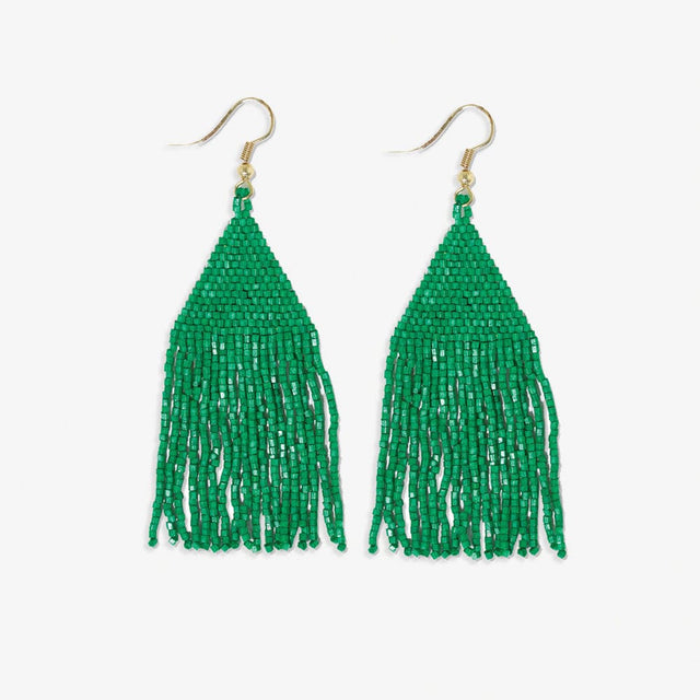 INK & ALLOY -LEXIE FRINGE EARRINGS-GREEN