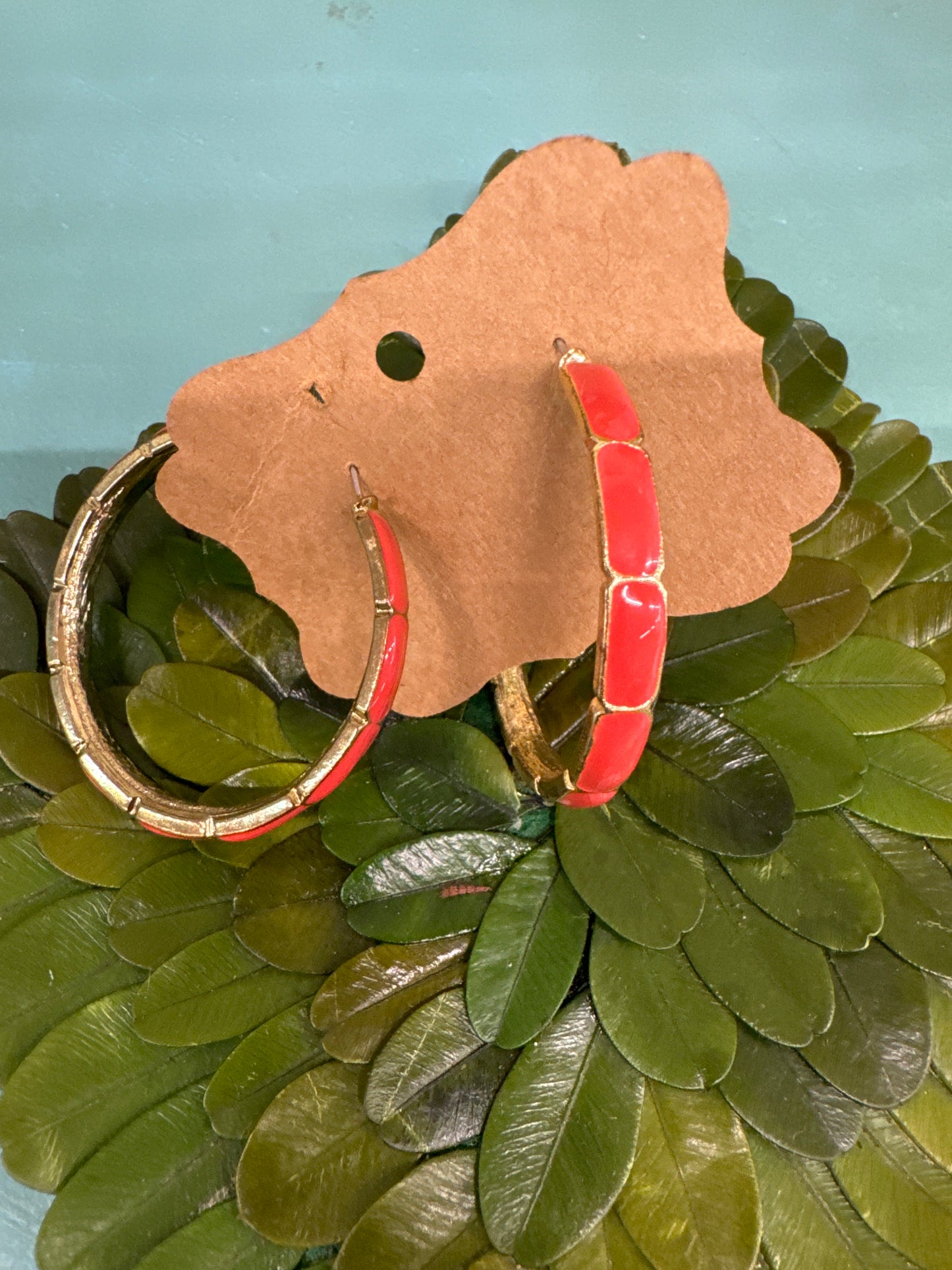 CRYSTAL COLLECTION ORANGE/GOLD HOOPS