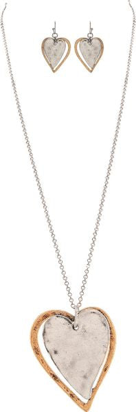 RAIN HEART TO HEART NECKLACE-TT SET
