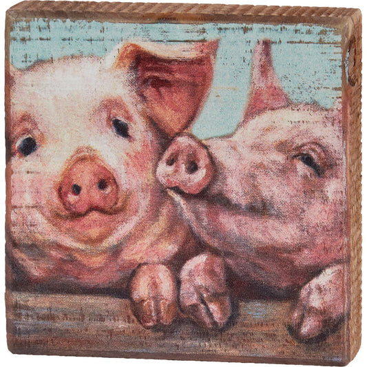 BLOCK SIGN - PINK PIGS