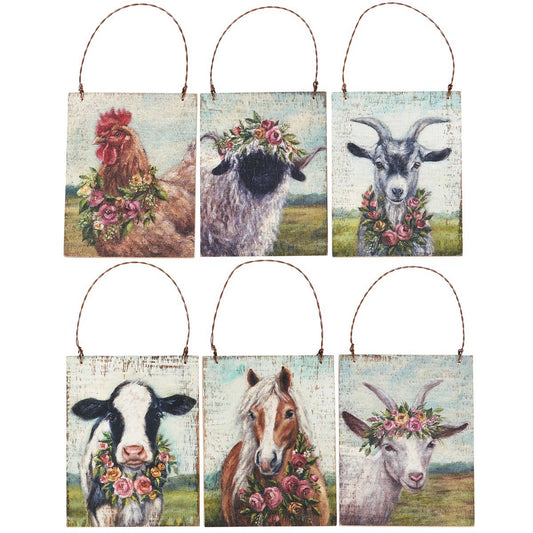 ORNAMENT SET - FLORAL ANIMALS